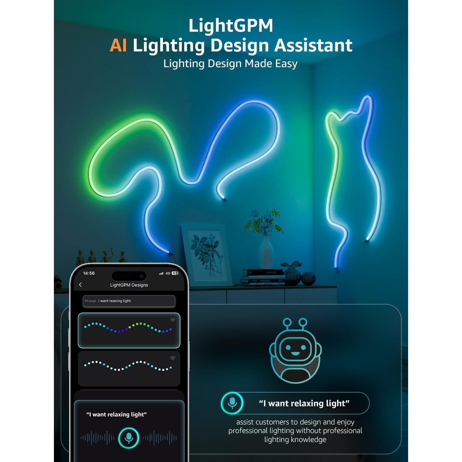 Luces de Cuerda RGB Inteligentes Lepro N1-AI 3m Control App
