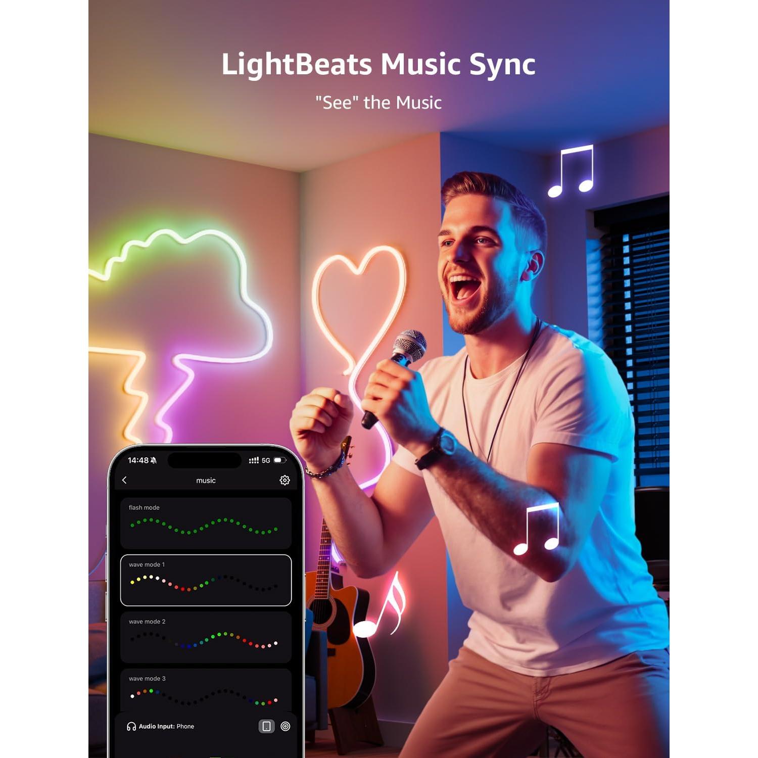 Luces de Cuerda RGB Inteligentes Lepro N1-AI 3m Control App