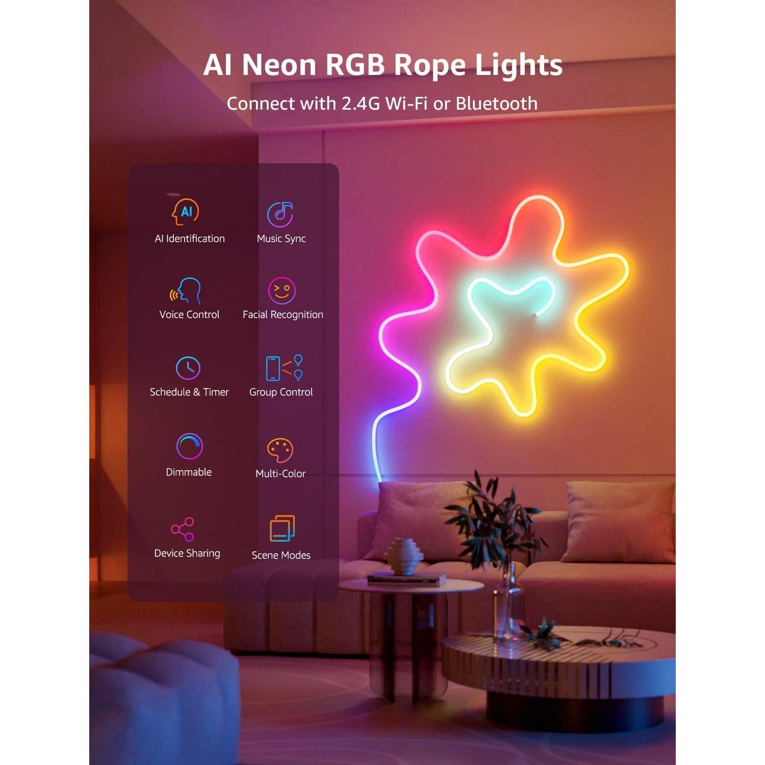 Luces de Cuerda RGB Inteligentes Lepro N1-AI 3m Control App