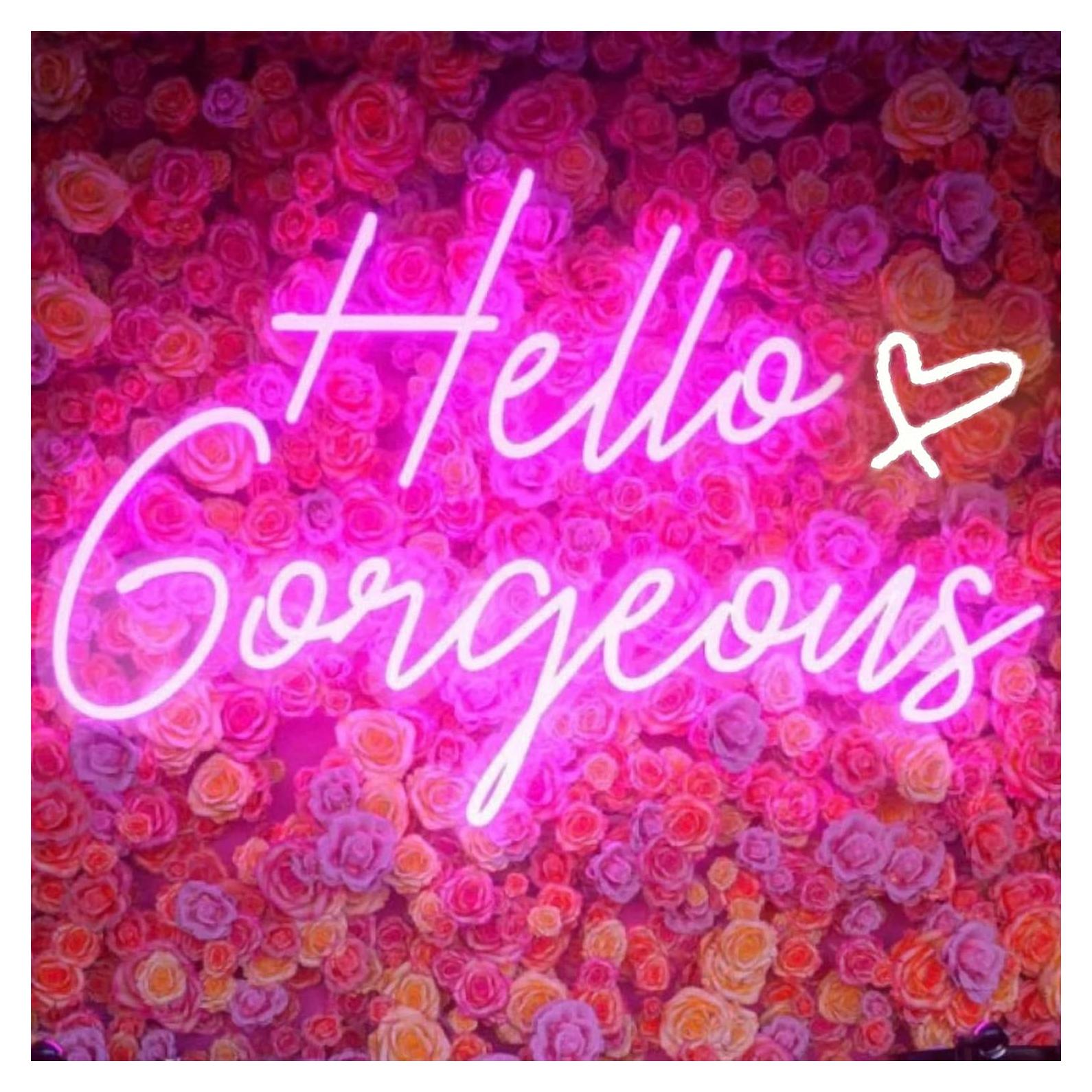 Letrero de Neón Rosa Hola Preciosa LED 42x27cm DAKABUKA