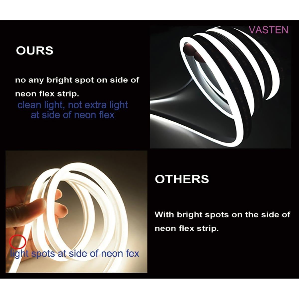 Tira de luz LED de neón Shun Ying Wanda 5m 12V IP65