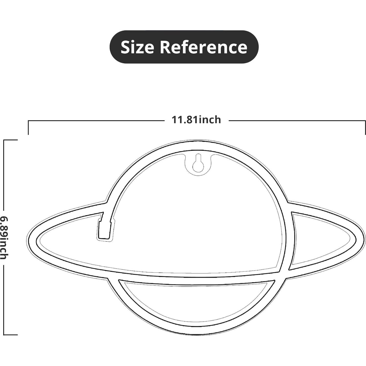 Luz Neon Planeta Saturno Lumoonosity 17.5x30cm USB