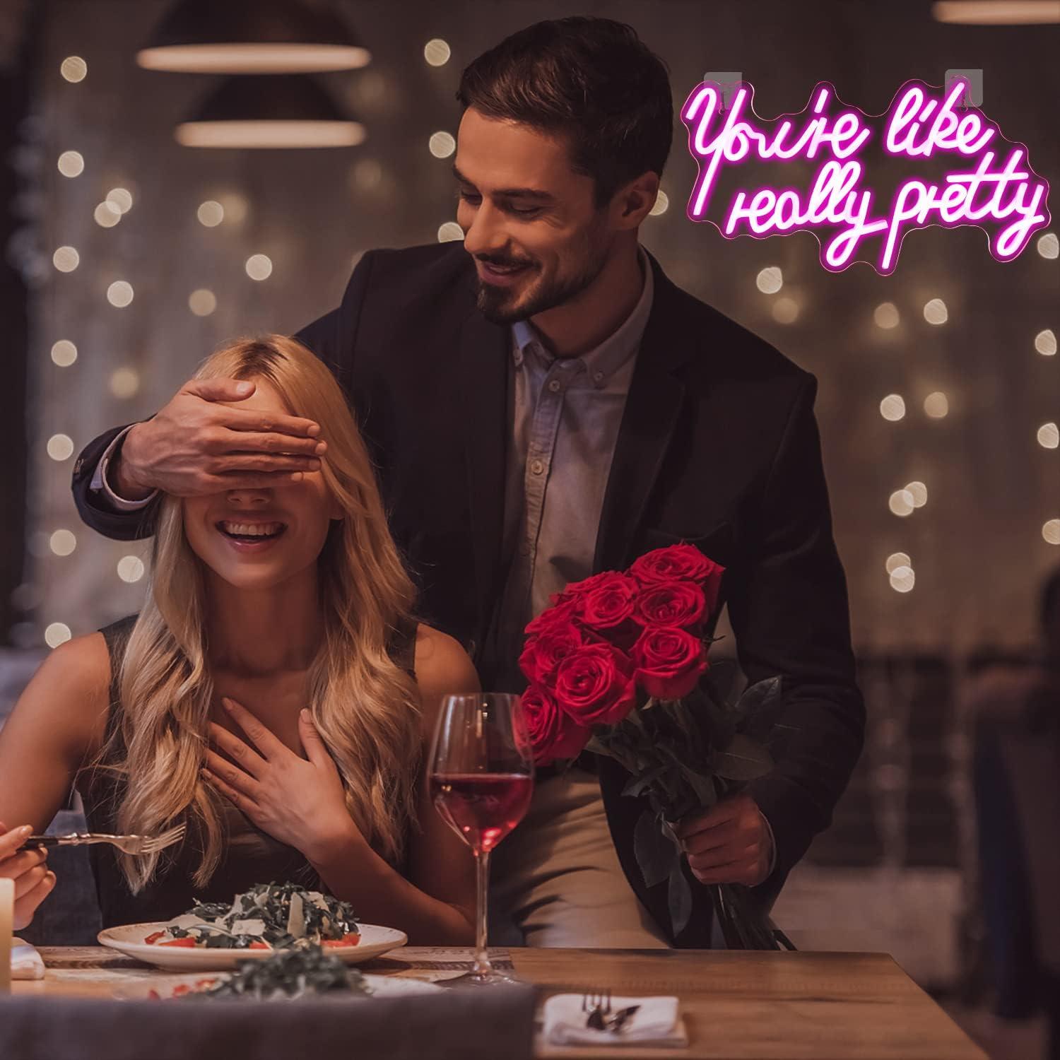 Letrero Neón Rosa Lucunstar 'Eres Realmente Bonita' 41.9x22.6cm