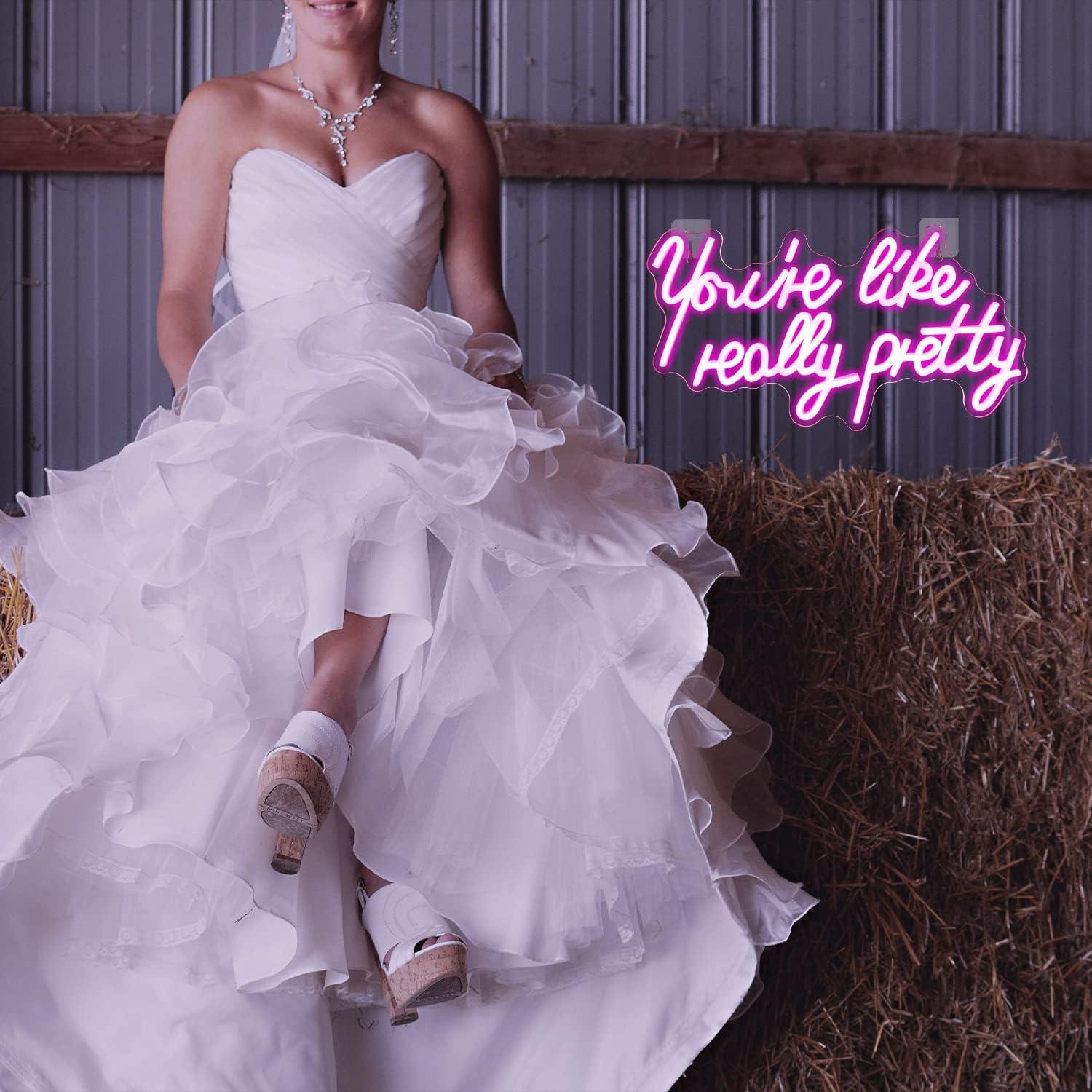 Letrero Neón Rosa Lucunstar 'Eres Realmente Bonita' 41.9x22.6cm