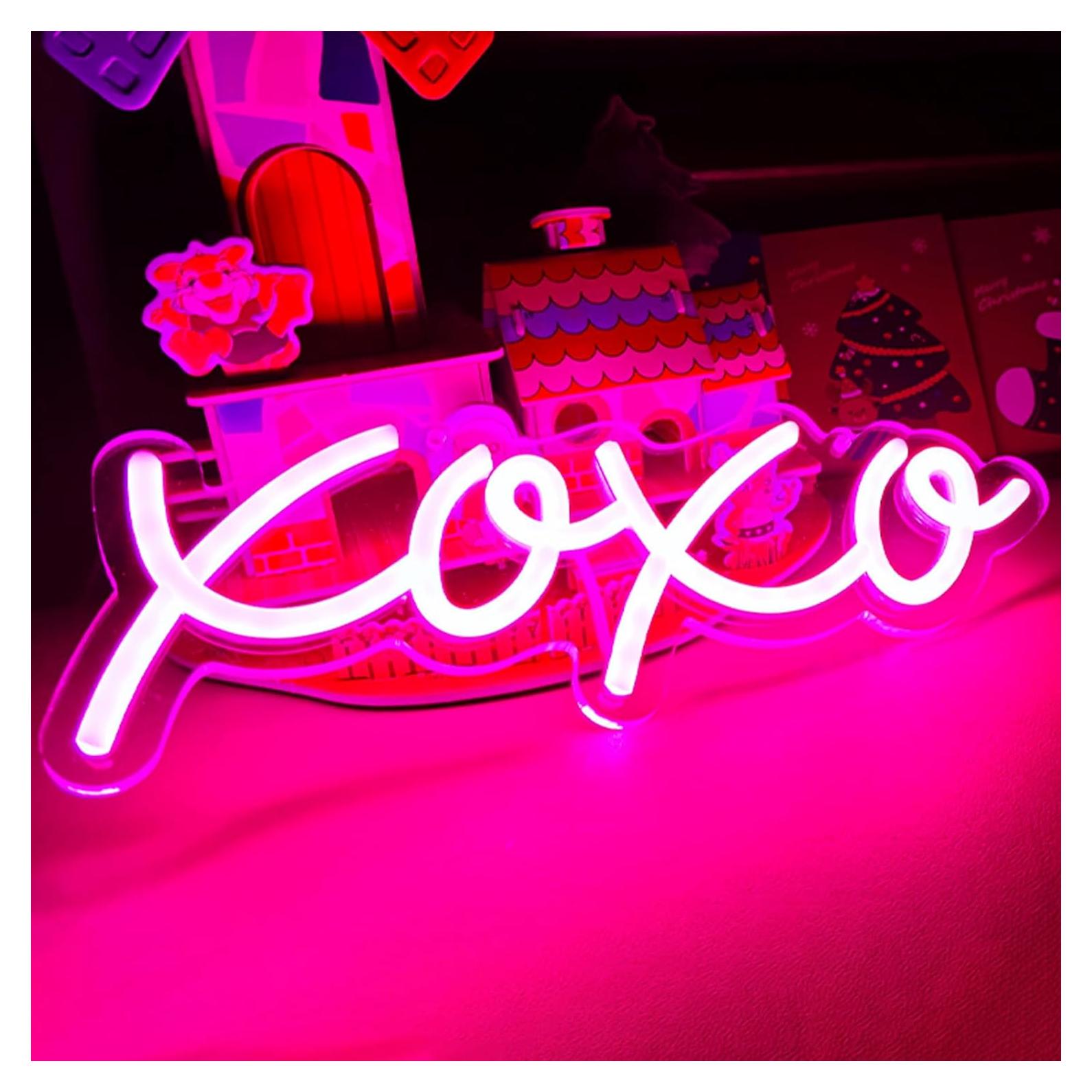 Letrero de Luz de Neón LED Ulalaza XOXO 13x30cm USB