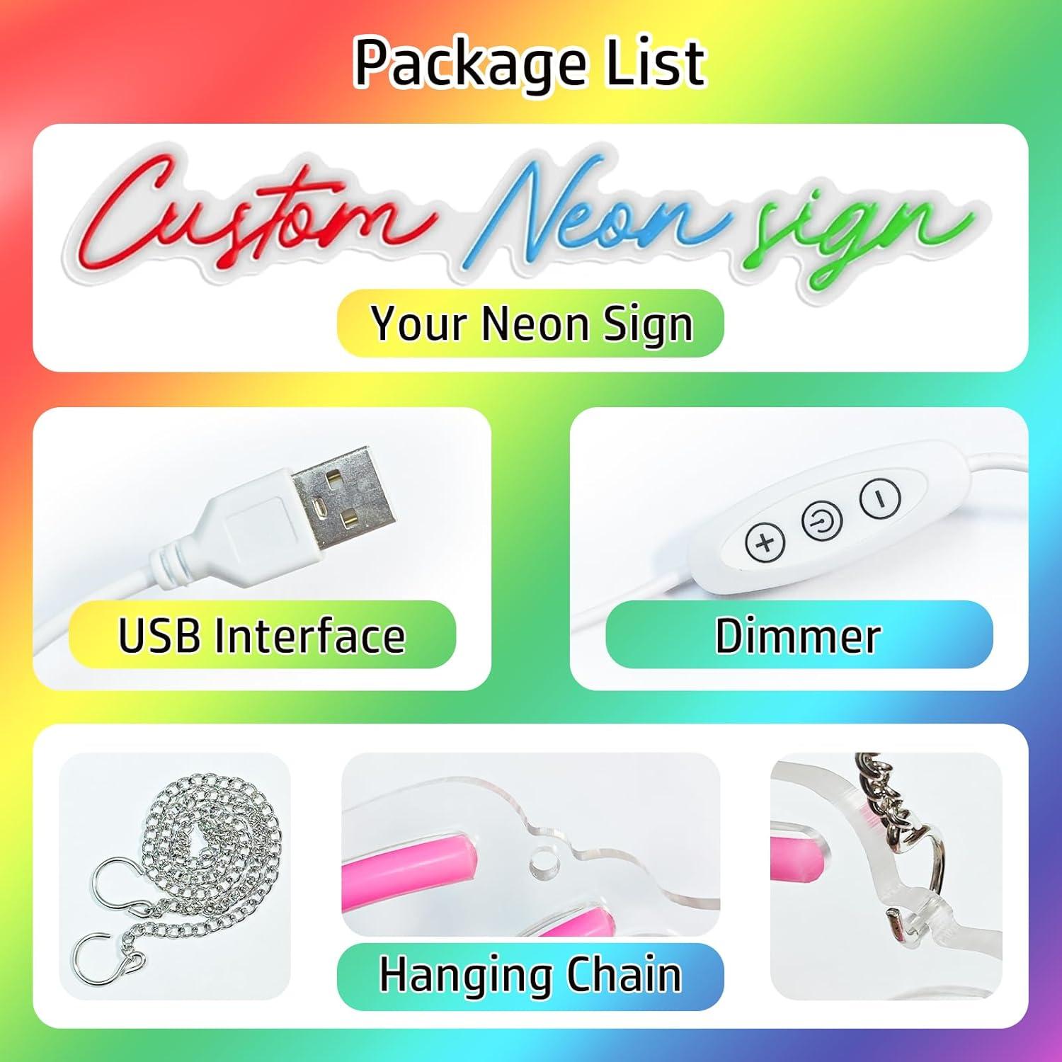 Letrero de Luz de Neón LED Ulalaza XOXO 13x30cm USB