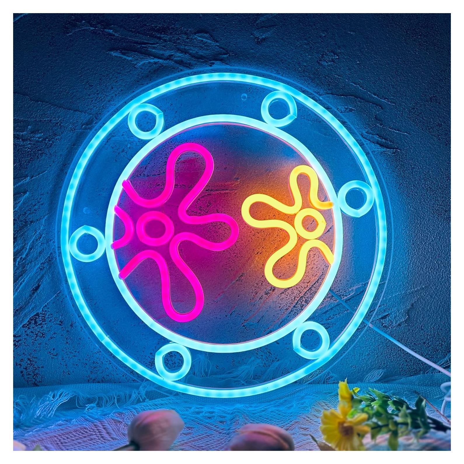 Luz Neon Decorativa Manimo Mundo Oceánico 33.8x33.8cm