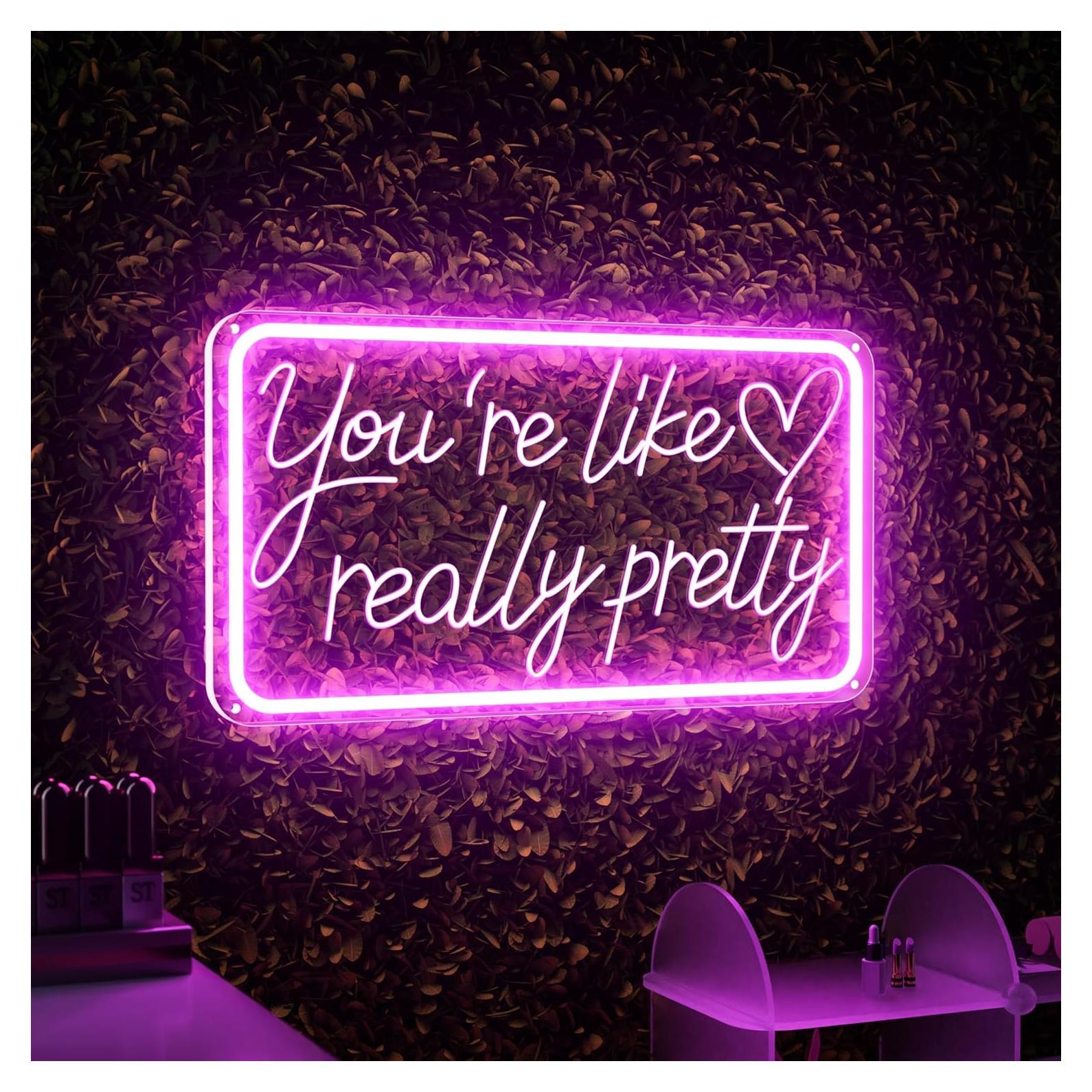 Señal de Neón LED Rosa Eres Como Realmente Bonita 40.5x22.2cm