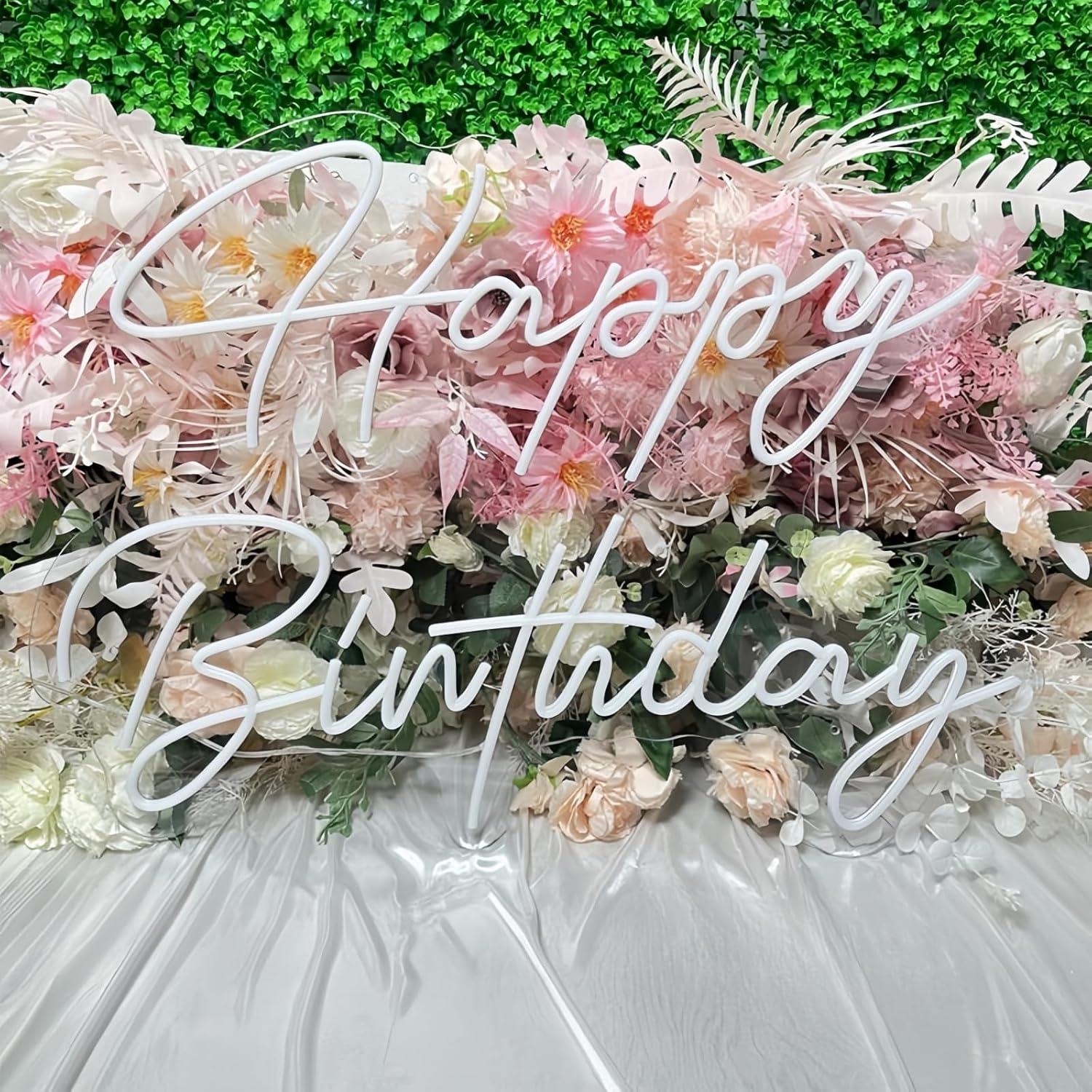 Luz Neon LED Ulalaza Feliz Cumpleaños 40x15cm USB Decoración