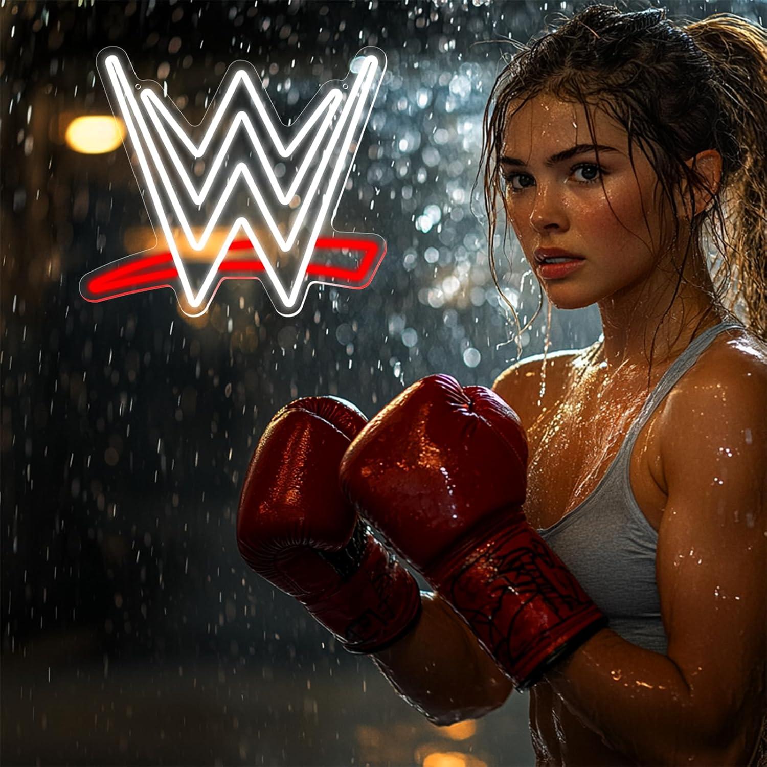 Luz de Neón LED Lucha Libre Optiacan 39.1x33 cm Rojo Blanco