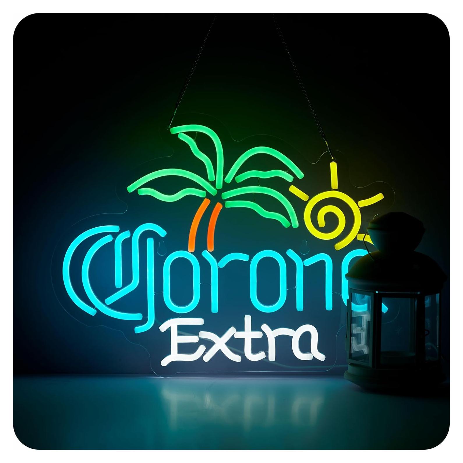Letrero de Neón Cerveza Corona Extra MkoGad 42x32cm LED