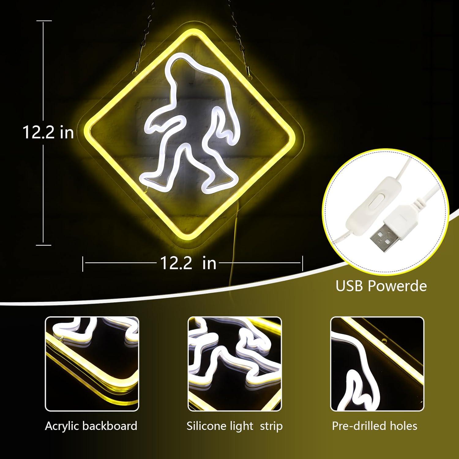 Luz de Neón Bigfoot Pinlangdou 30.98 cm Decoración Interior