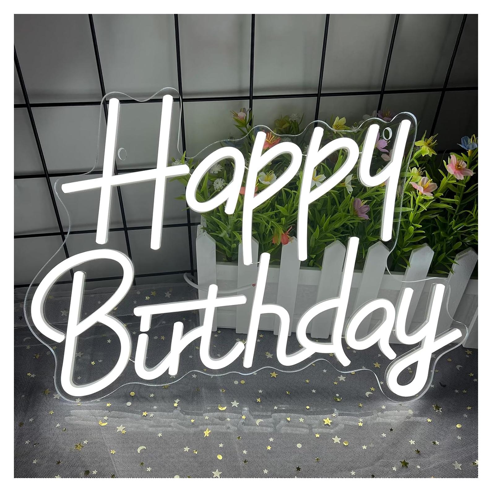 Cartel de Neón LED Feliz Cumpleaños AYwYyjCh 39.88x29.97cm