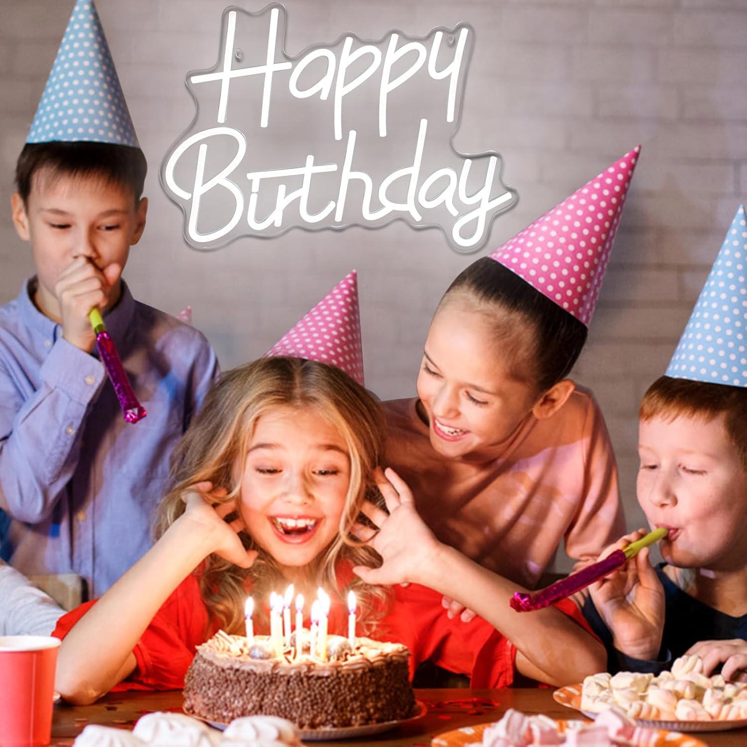 Cartel de Neón LED Feliz Cumpleaños AYwYyjCh 39.88x29.97cm