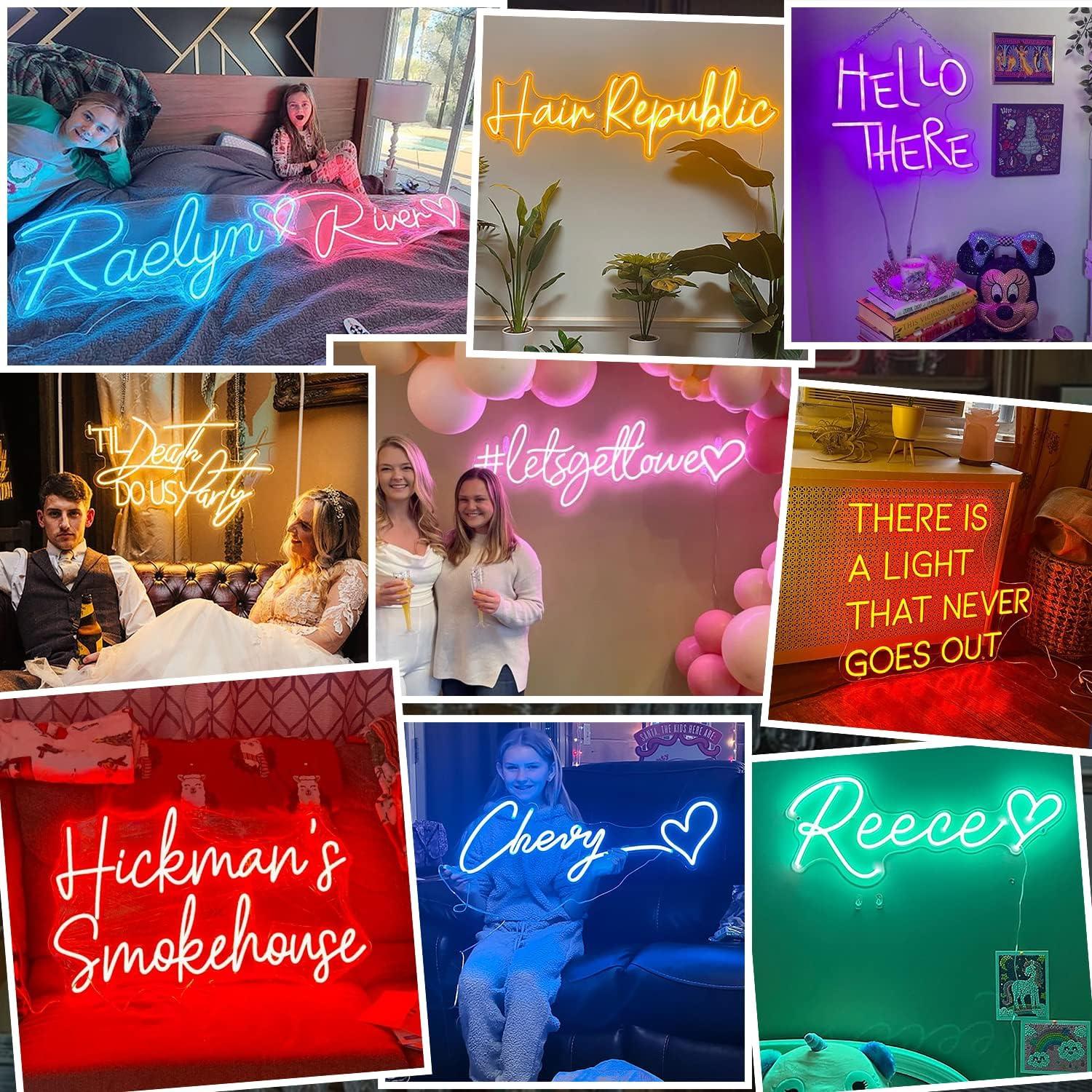 Cartel de Neón Personalizado LED WNAKSEN para Decoración