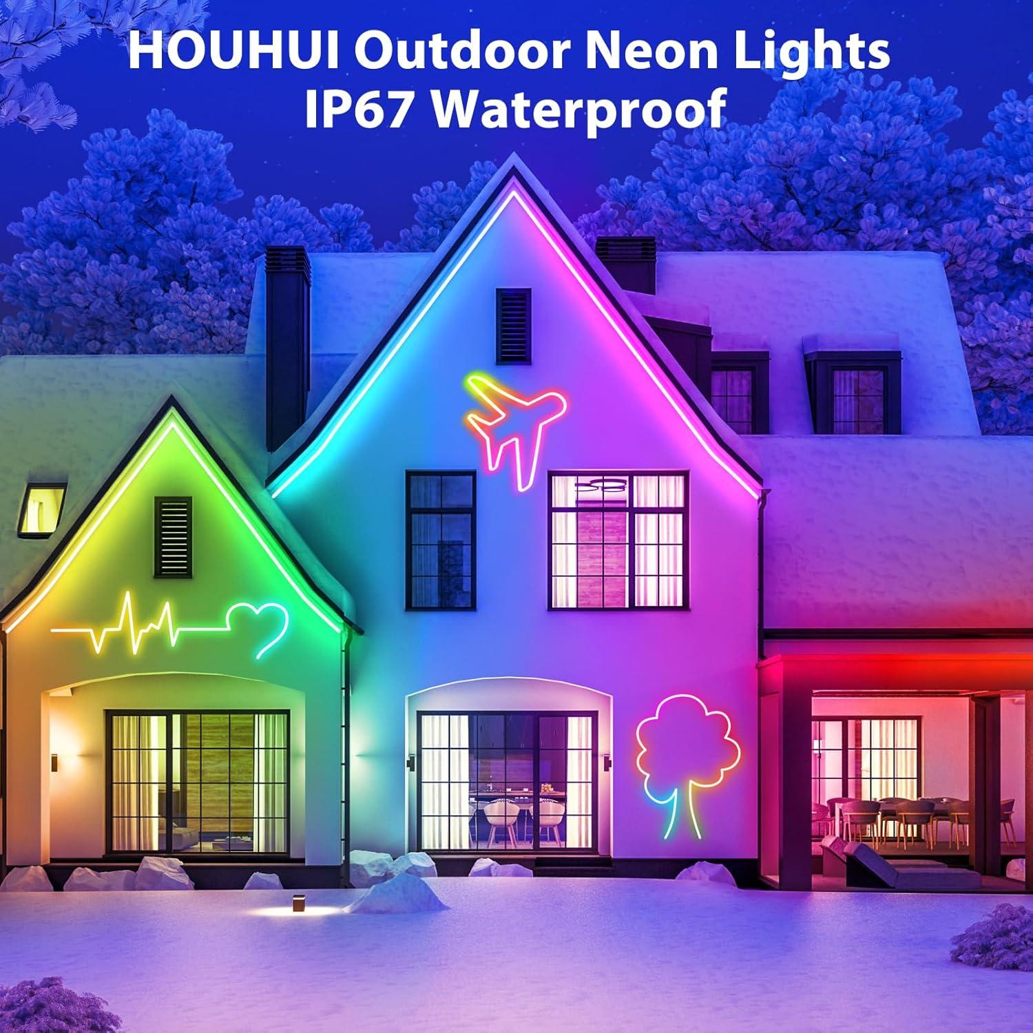 Luces de Cuerda Neón LED HOUHUI 3m RGB Control Remoto IP67