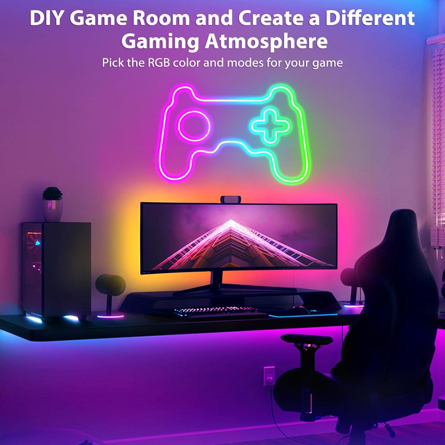 Luces de Cuerda Neón LED HOUHUI 3m RGB Control Remoto IP67