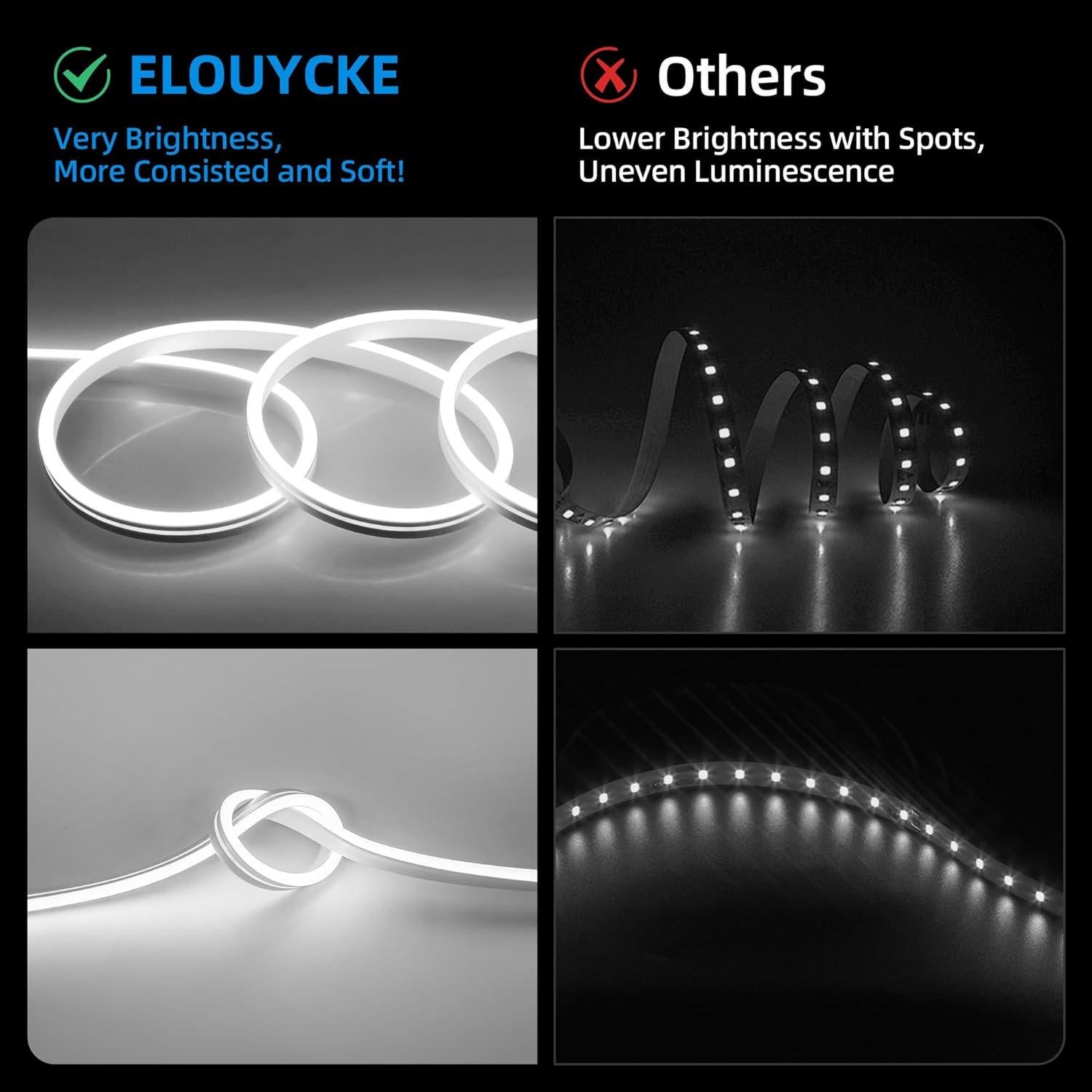 Luz de Cuerda LED Neón ELOUYCKE 10m Blanco Frío Regulable