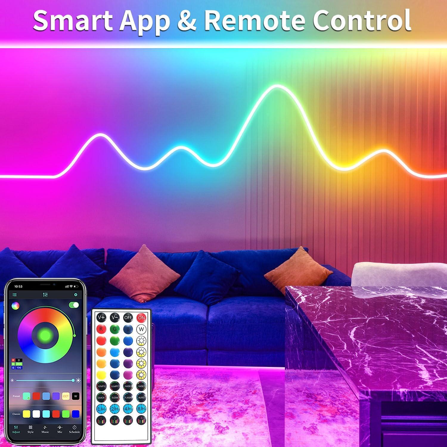 Luces de neón LED RGB 24V Yeewhale 15.24m a prueba de agua