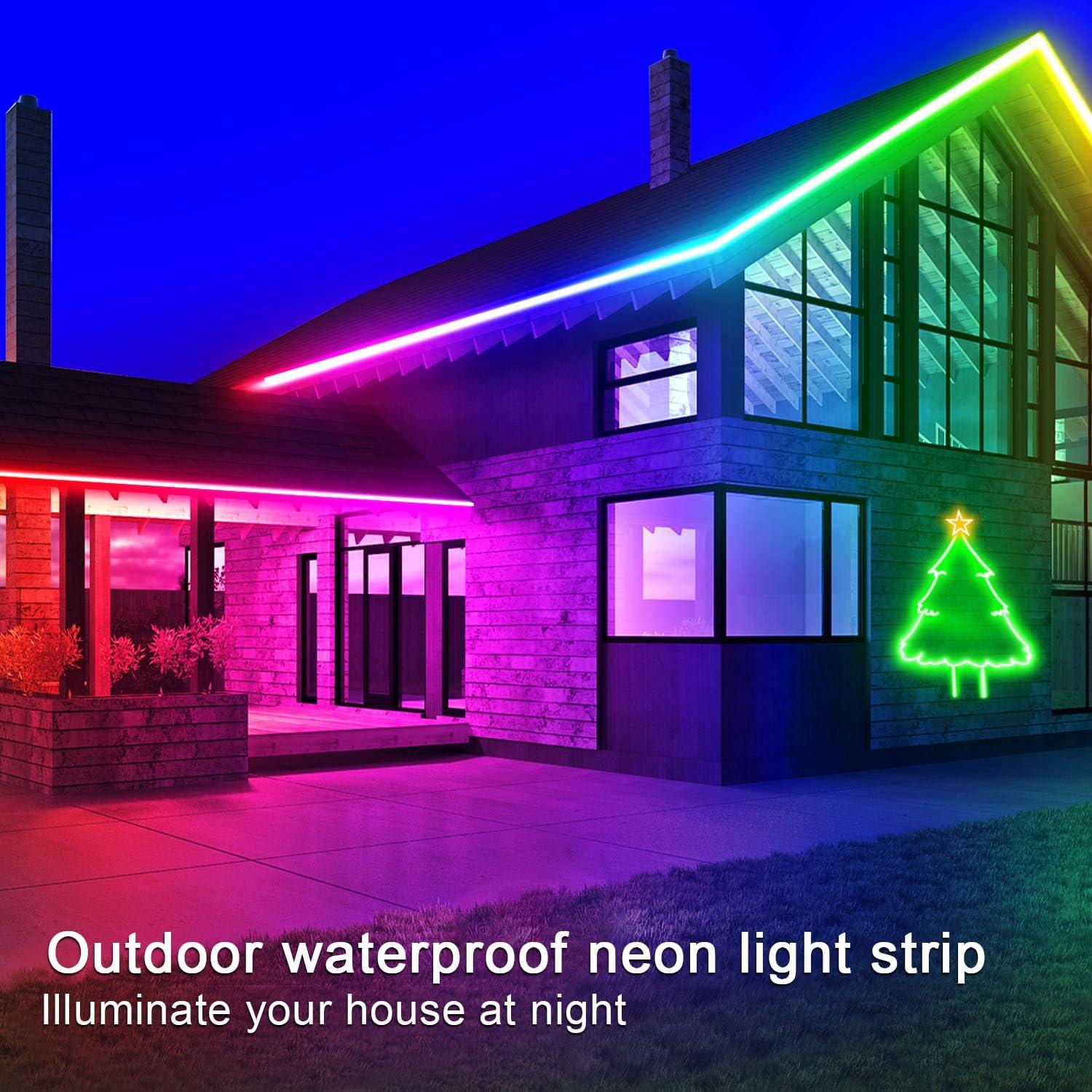 Luces de neón LED RGB 24V Yeewhale 15.24m a prueba de agua