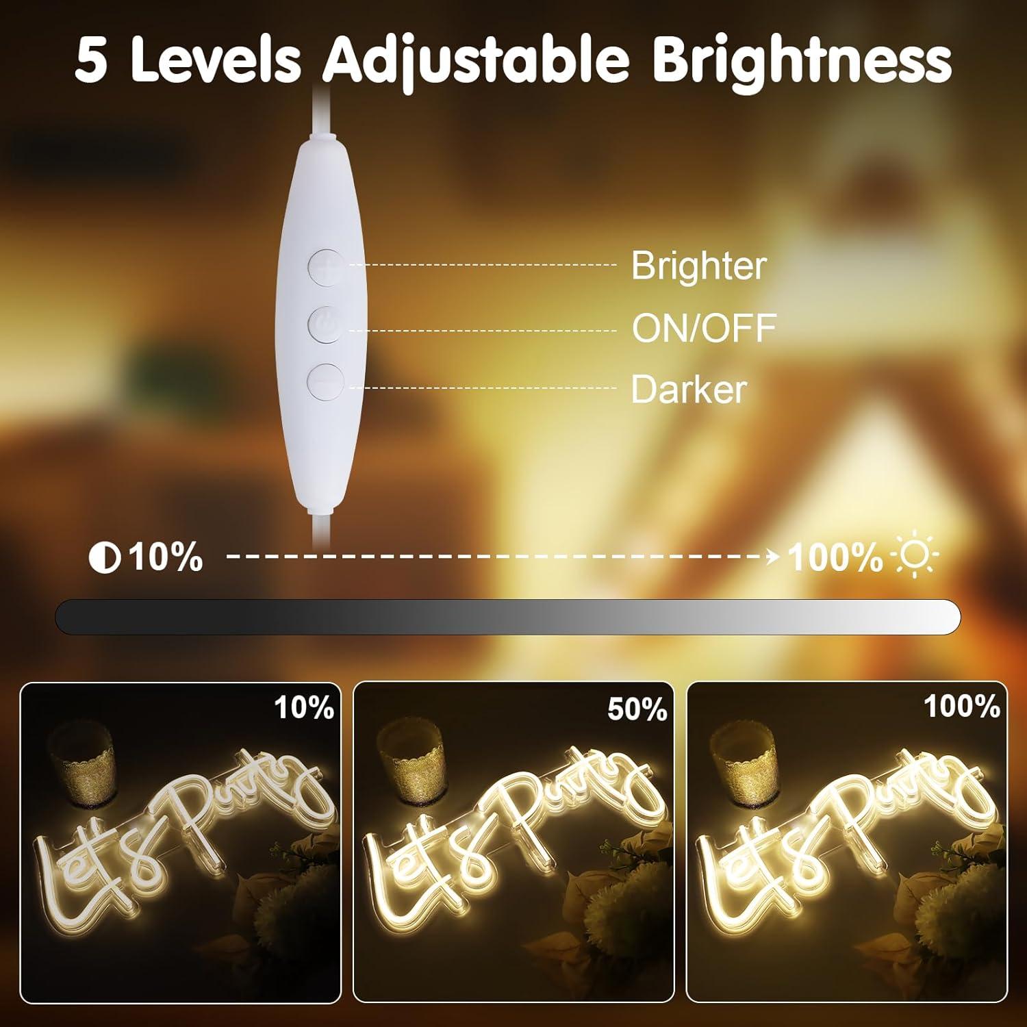 Letrero de Neón LED Vamos a Fiestar 40x18 cm Decoración