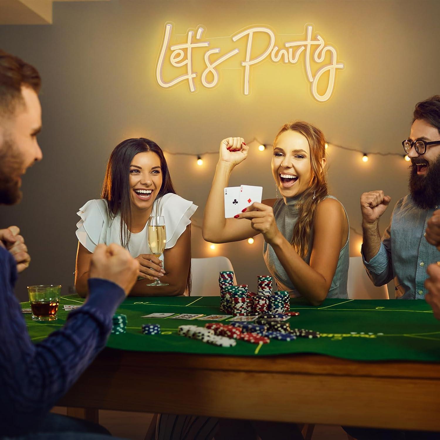 Letrero de Neón LED Vamos a Fiestar 40x18 cm Decoración