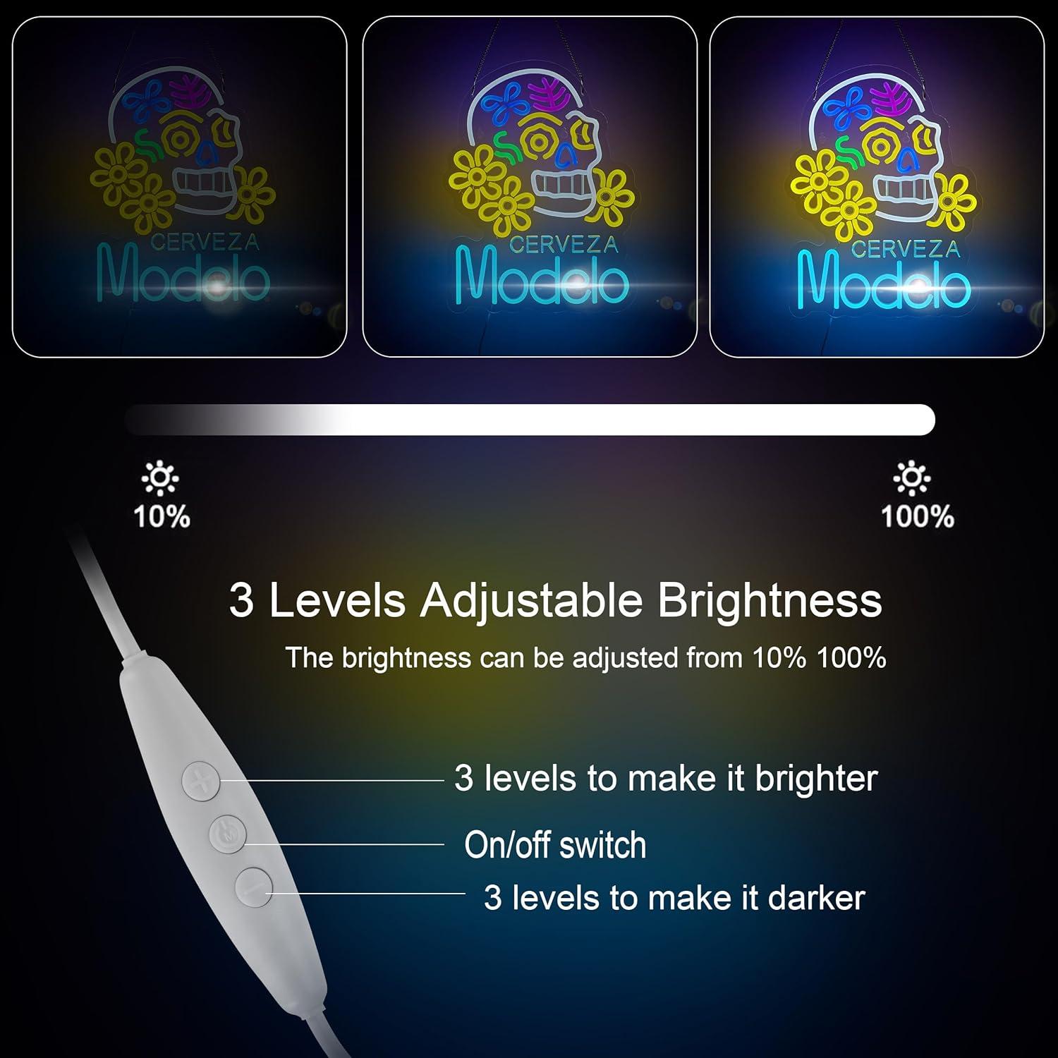 Letrero de neón LED Bar de Cerveza 420mm x 320mm yooyneon