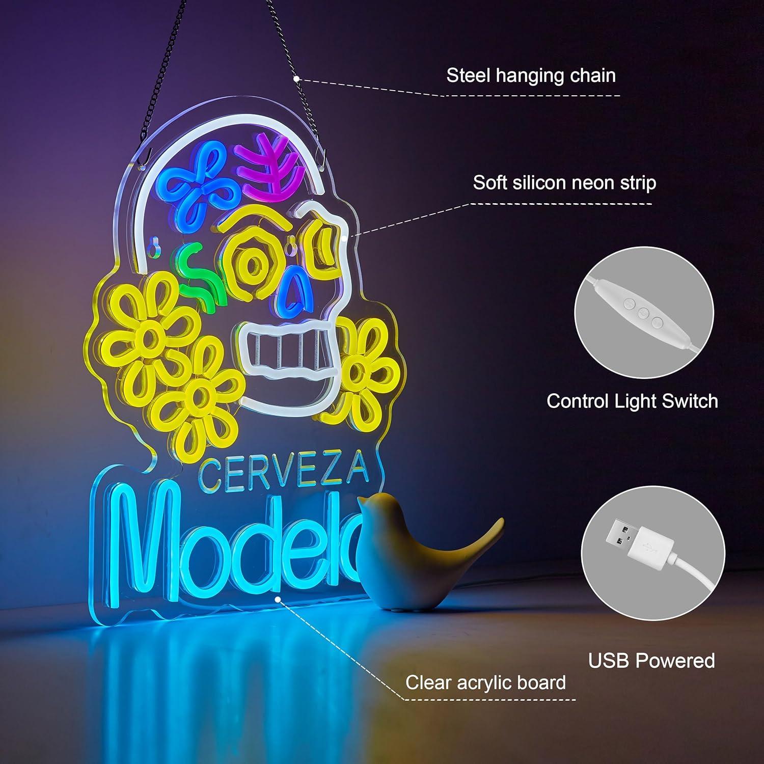 Letrero de neón LED Bar de Cerveza 420mm x 320mm yooyneon