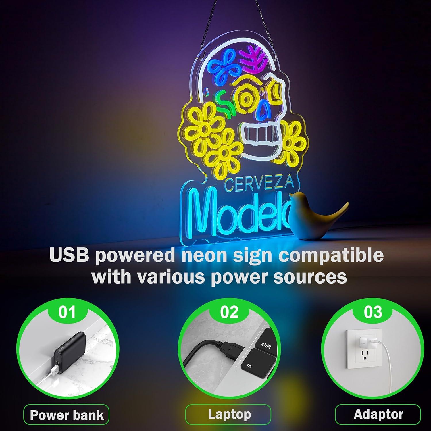 Letrero de neón LED Bar de Cerveza 420mm x 320mm yooyneon