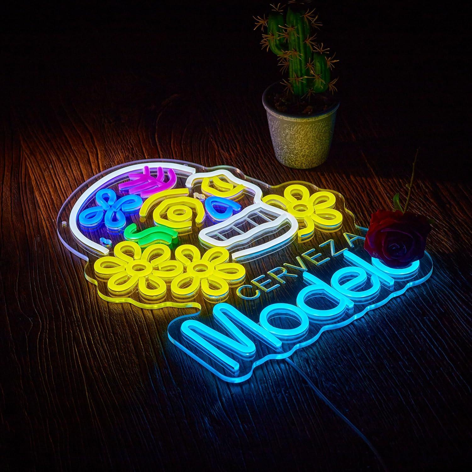 Letrero de neón LED Bar de Cerveza 420mm x 320mm yooyneon