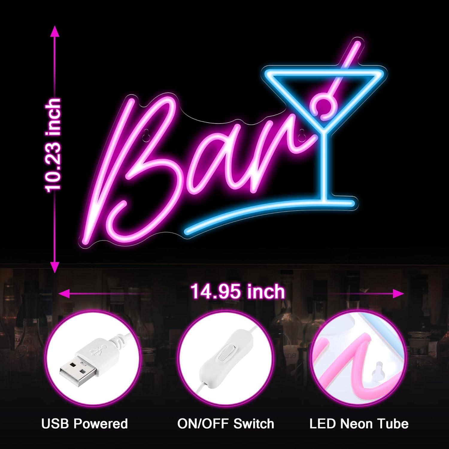 Letrero de Neón LED Kavaas para Bar 38x26cm - Decoración Moderna