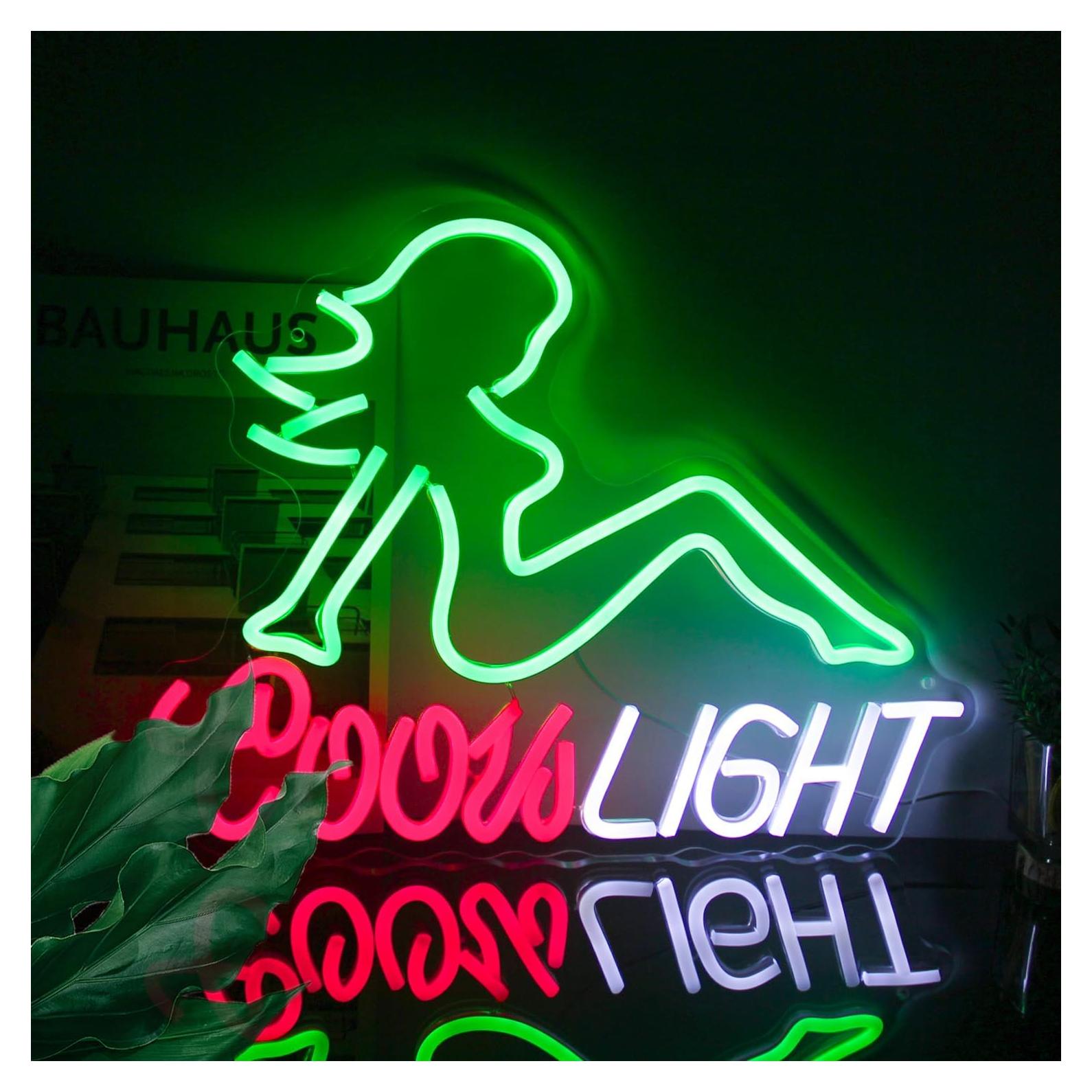 Crs Light Neon Sign Beer LED Signs for Man Cave Bar Decor Green Lady LED Neon Lights Signs Bar Neon Sign Wall Art Neon Light for Bedroom Beer Pub Man Cave Restaurant Party Decor