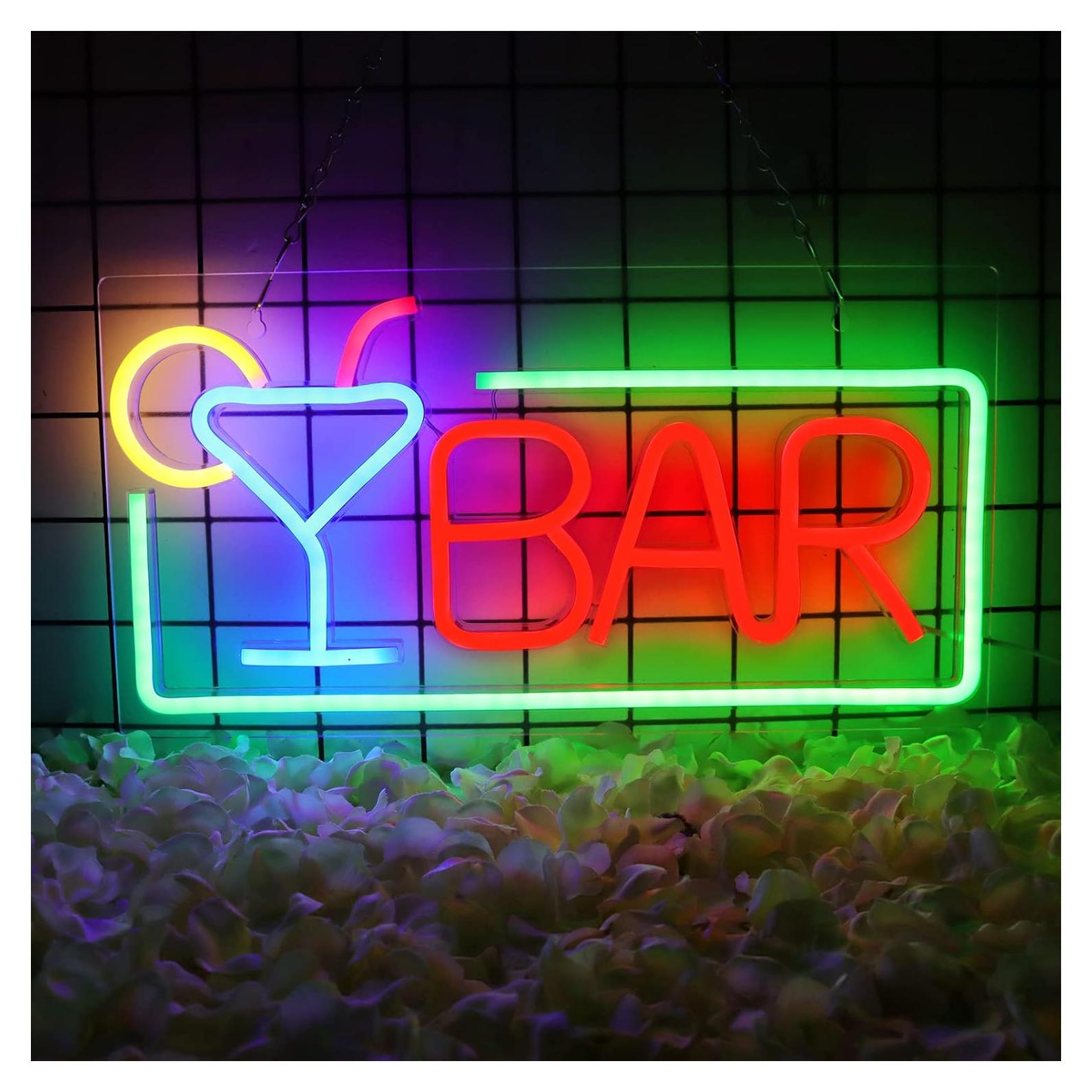 Letrero de Neón LED JFLLamp Bar 42x22 cm para Decoración