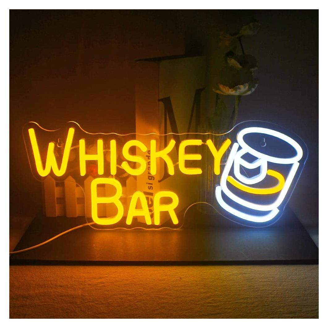 Letrero LED de Neón Bar de Whiskey JURONGYILU 42x16 cm