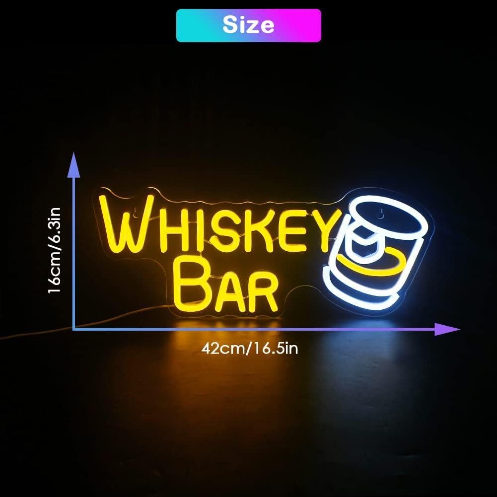 Letrero LED de Neón Bar de Whiskey JURONGYILU 42x16 cm
