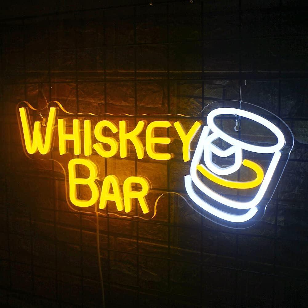 Letrero LED de Neón Bar de Whiskey JURONGYILU 42x16 cm