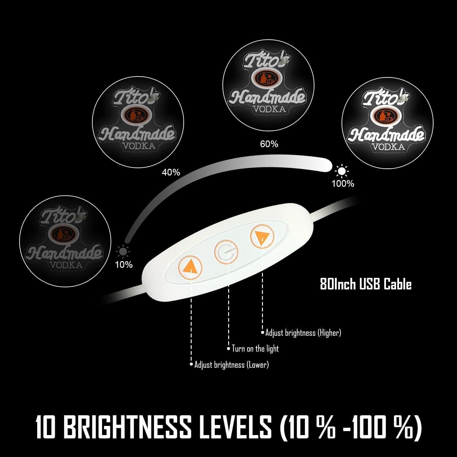 Handmade Vodka Neon Sign for wall decor Beer led neon sign for man cave Neon Bar Signs Dimmable Neon Light Up Sign for Beer Bar Pub Business Club Party Bistro Garage