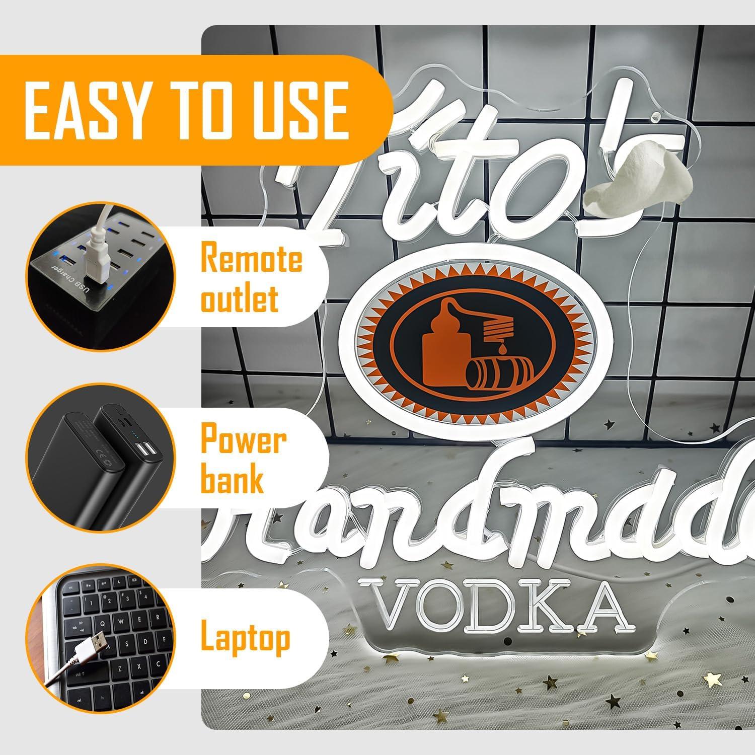 Handmade Vodka Neon Sign for wall decor Beer led neon sign for man cave Neon Bar Signs Dimmable Neon Light Up Sign for Beer Bar Pub Business Club Party Bistro Garage