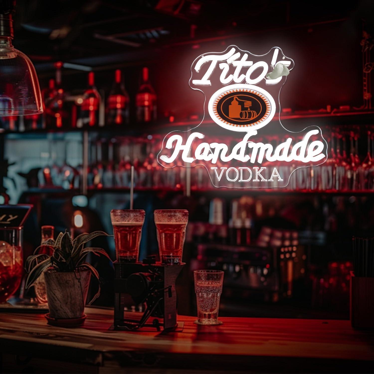 Handmade Vodka Neon Sign for wall decor Beer led neon sign for man cave Neon Bar Signs Dimmable Neon Light Up Sign for Beer Bar Pub Business Club Party Bistro Garage