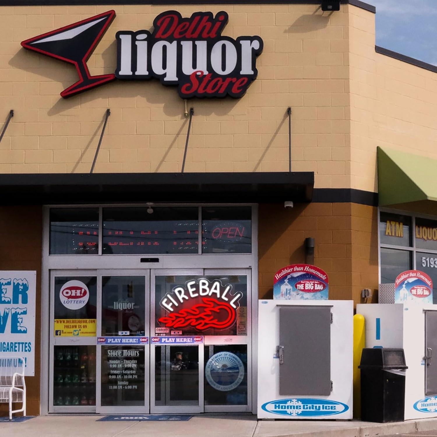 Letrero de Neón LED FIREBALL 43.2x25.4 cm para Decoración