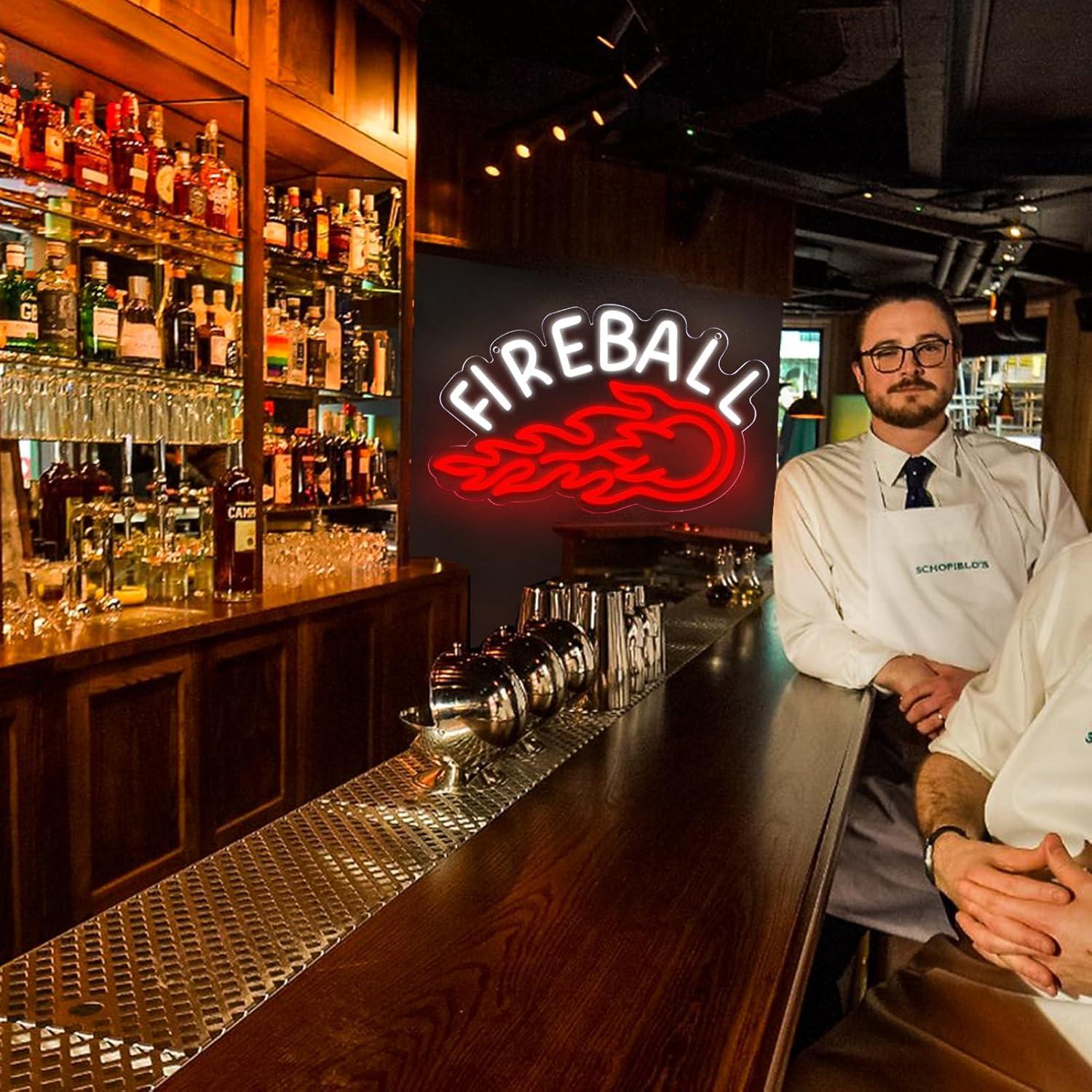 Letrero de Neón LED FIREBALL 43.2x25.4 cm para Decoración