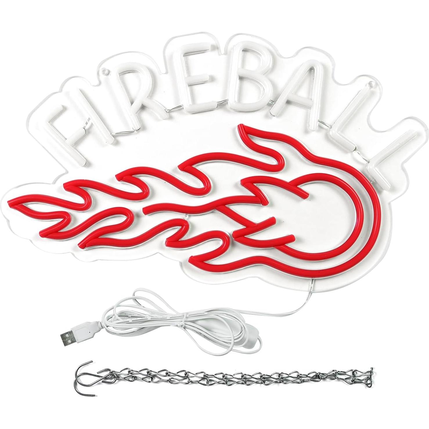 Letrero de Neón LED FIREBALL 43.2x25.4 cm para Decoración