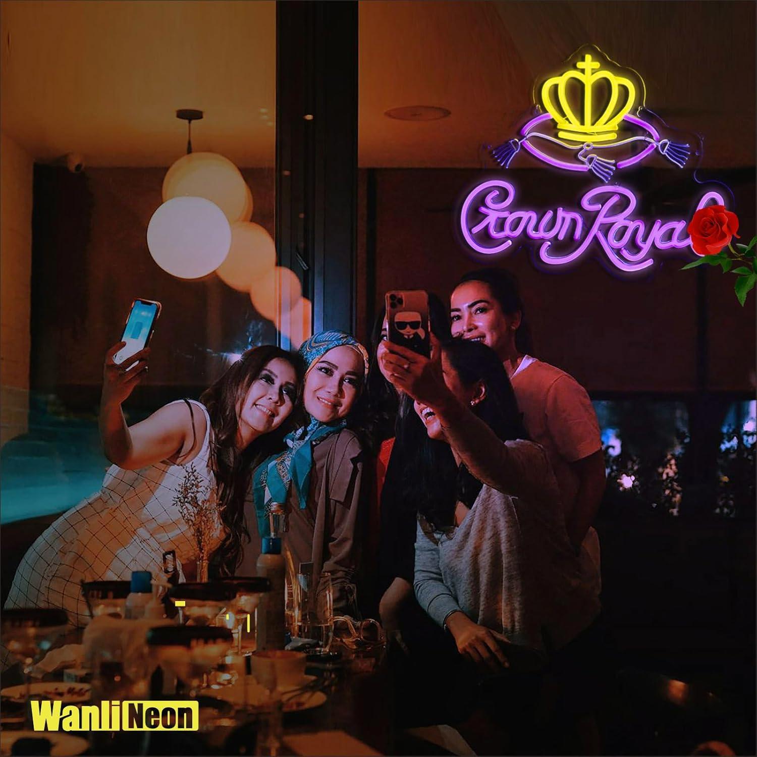 Cartel de Neón WanliNeon Corona 42x31 cm LED Decoración
