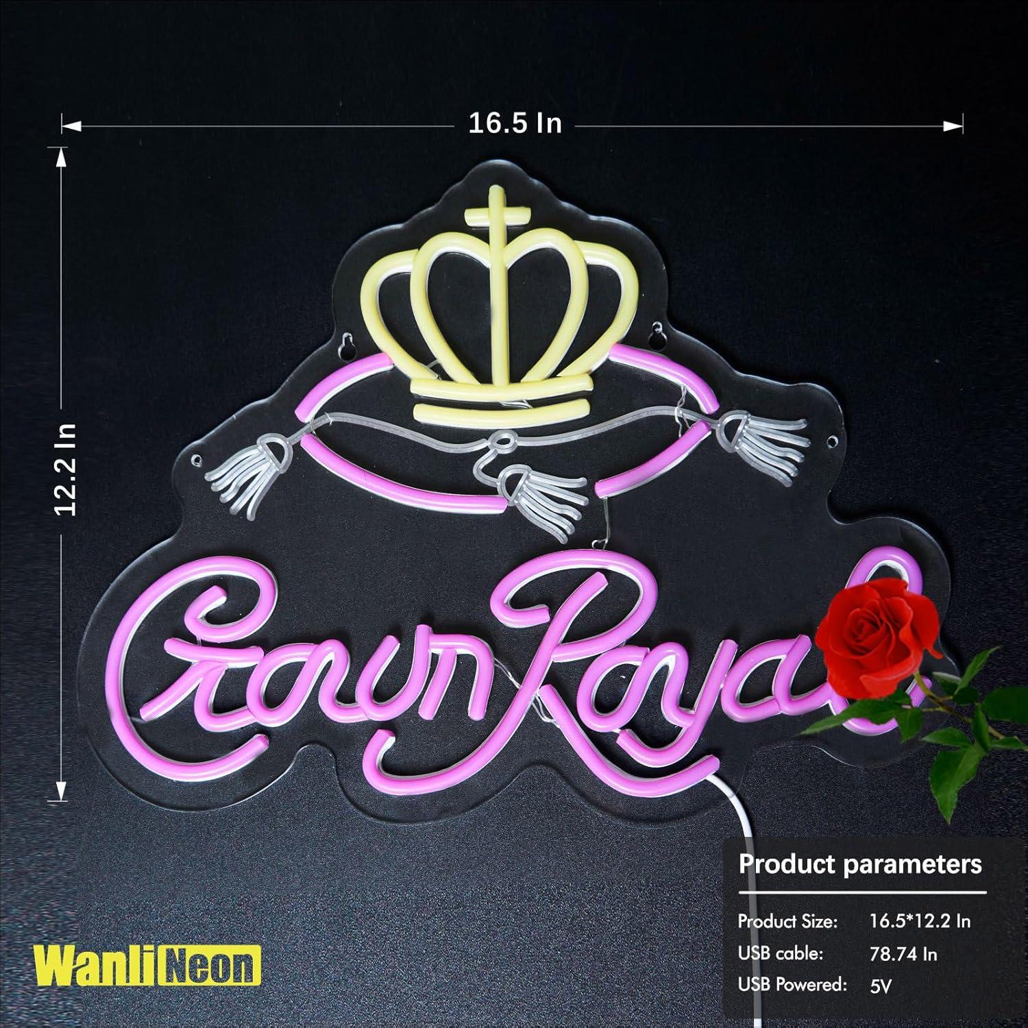 Cartel de Neón WanliNeon Corona 42x31 cm LED Decoración