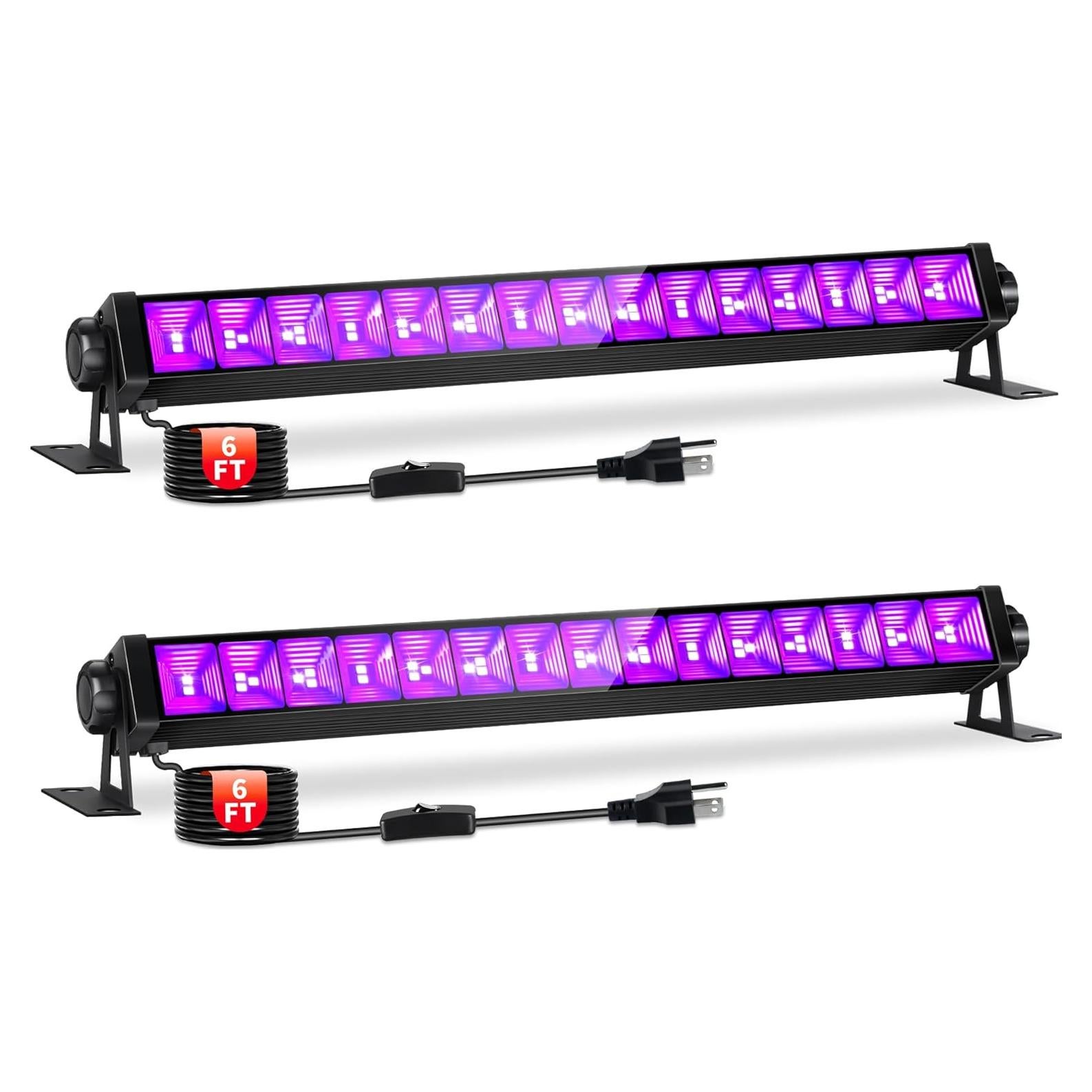 Barra de Luz Negra LED 42W JNGMAIR - Paquete de 2, 1.83m