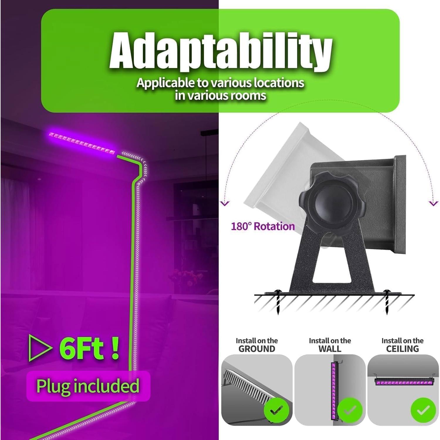 Barra de luz negra LED 42W THECHAM impermeable IP66 1.8m