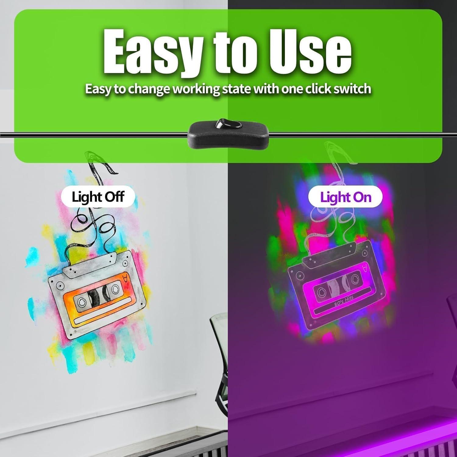 Barra de luz negra LED 42W THECHAM impermeable IP66 1.8m