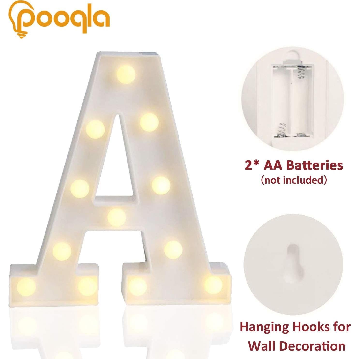 Luz LED Decorativa Letra A Pooqla 23.4x20.6 cm