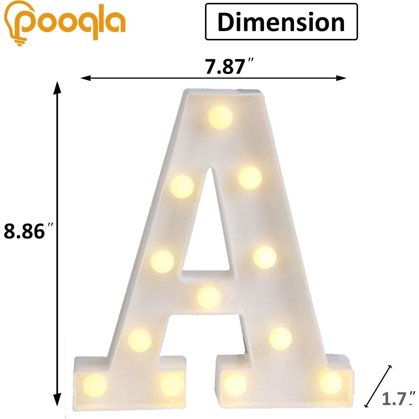 Luz LED Decorativa Letra A Pooqla 23.4x20.6 cm
