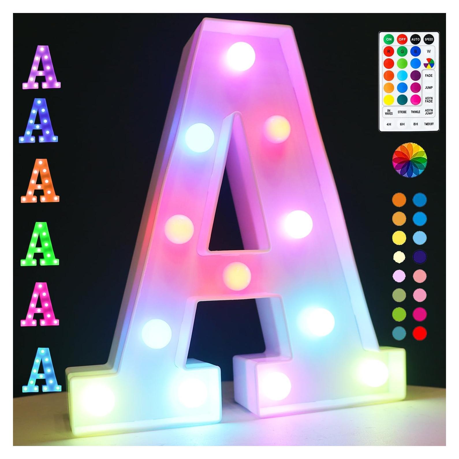 Luz de Letras LED Coloridas Oycbuzo con Control Remoto